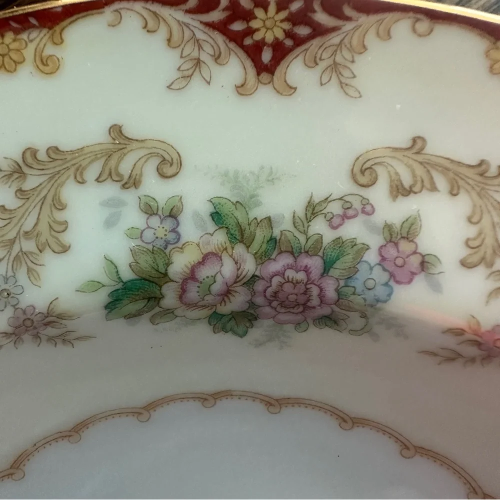 Noritake China Cardinal Rose 8 1/4” Rim Soup Bowl Occupied Japan Vintage